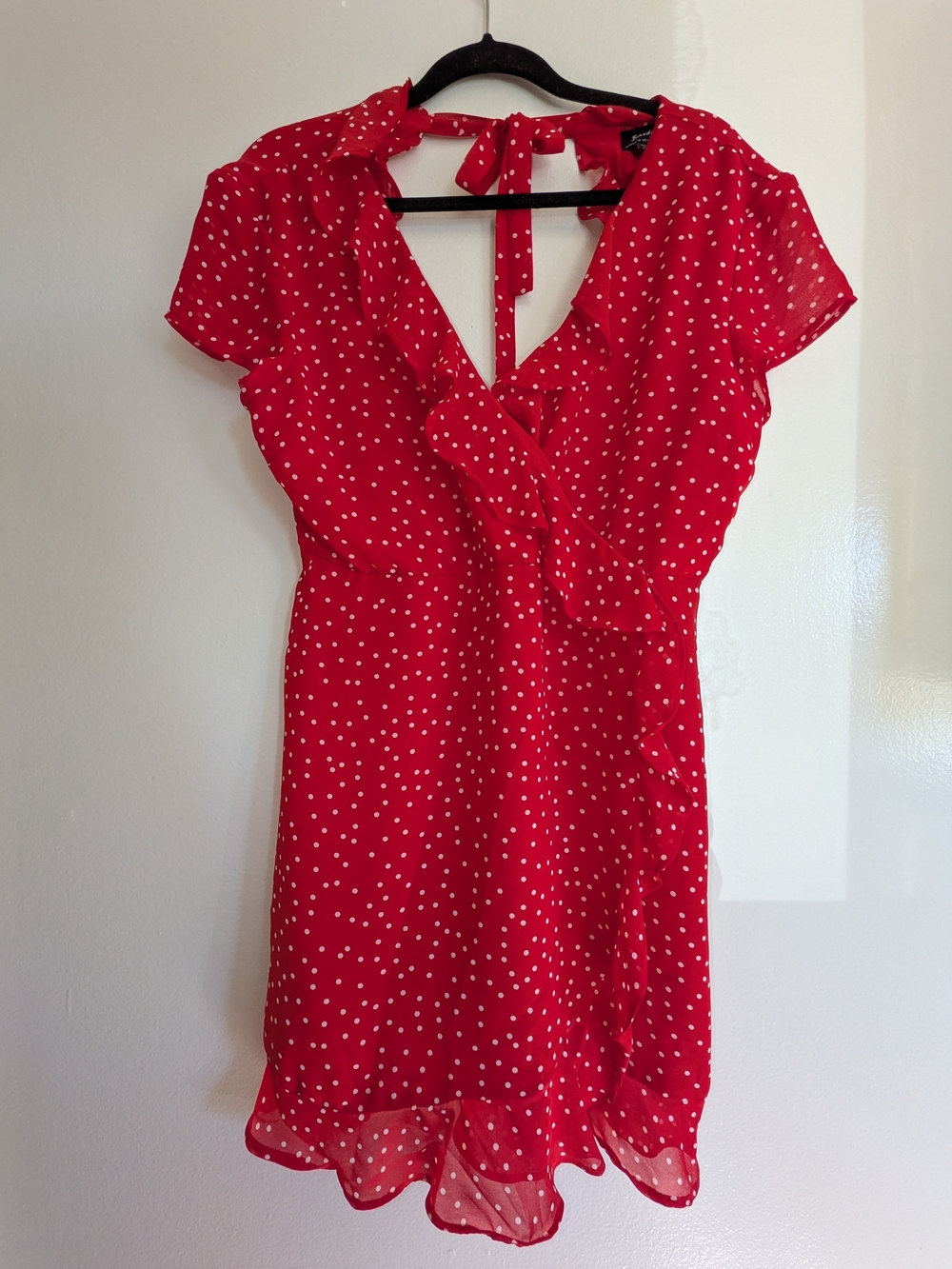 Bardot Red Polka Dot Mini Dress